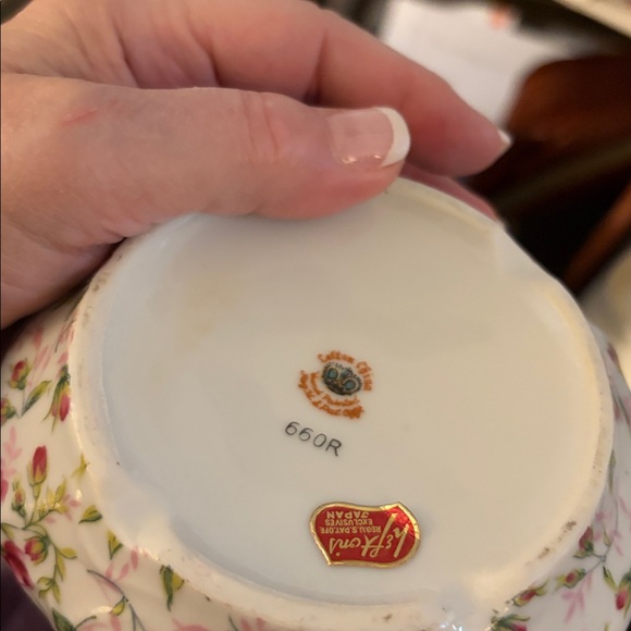 Lefton Rose chintz Bone China Coffee Pot hand painted  original sticker 660R - Picture 5 of 6